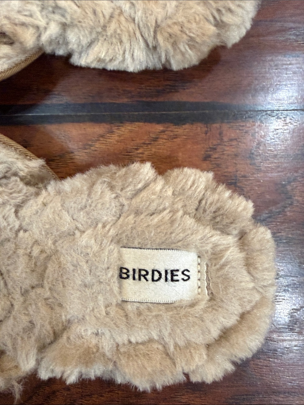 Birdies Tan Suede Faux-Fur Mule Slippers - Picture 2 of 3